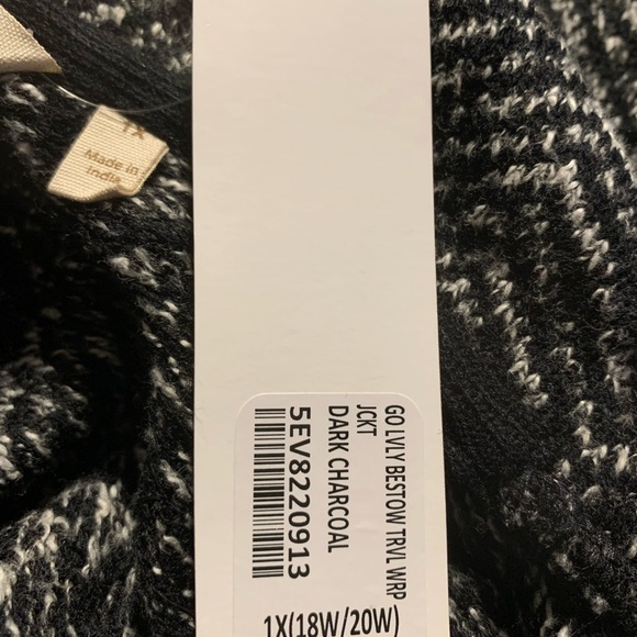 Soft Surroundings Go Lively Bestow Travel Wrap Jacket Black Knit 1X - Picture 6 of 7